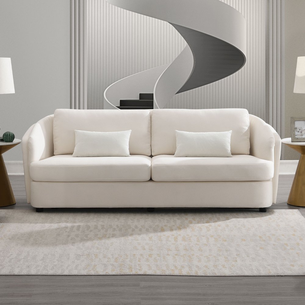 Mariko Sofa w/2 Pillows Beige Linen. Picture 1