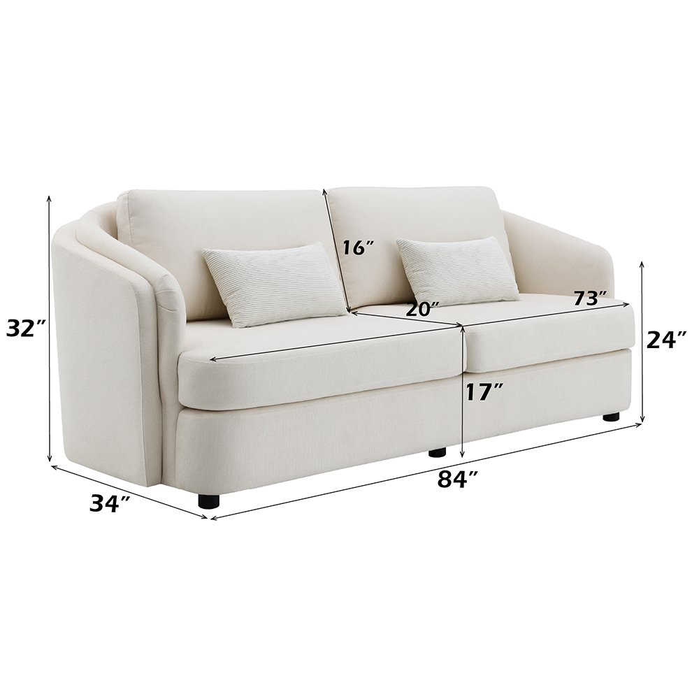 Mariko Sofa w/2 Pillows Beige Linen. Picture 9
