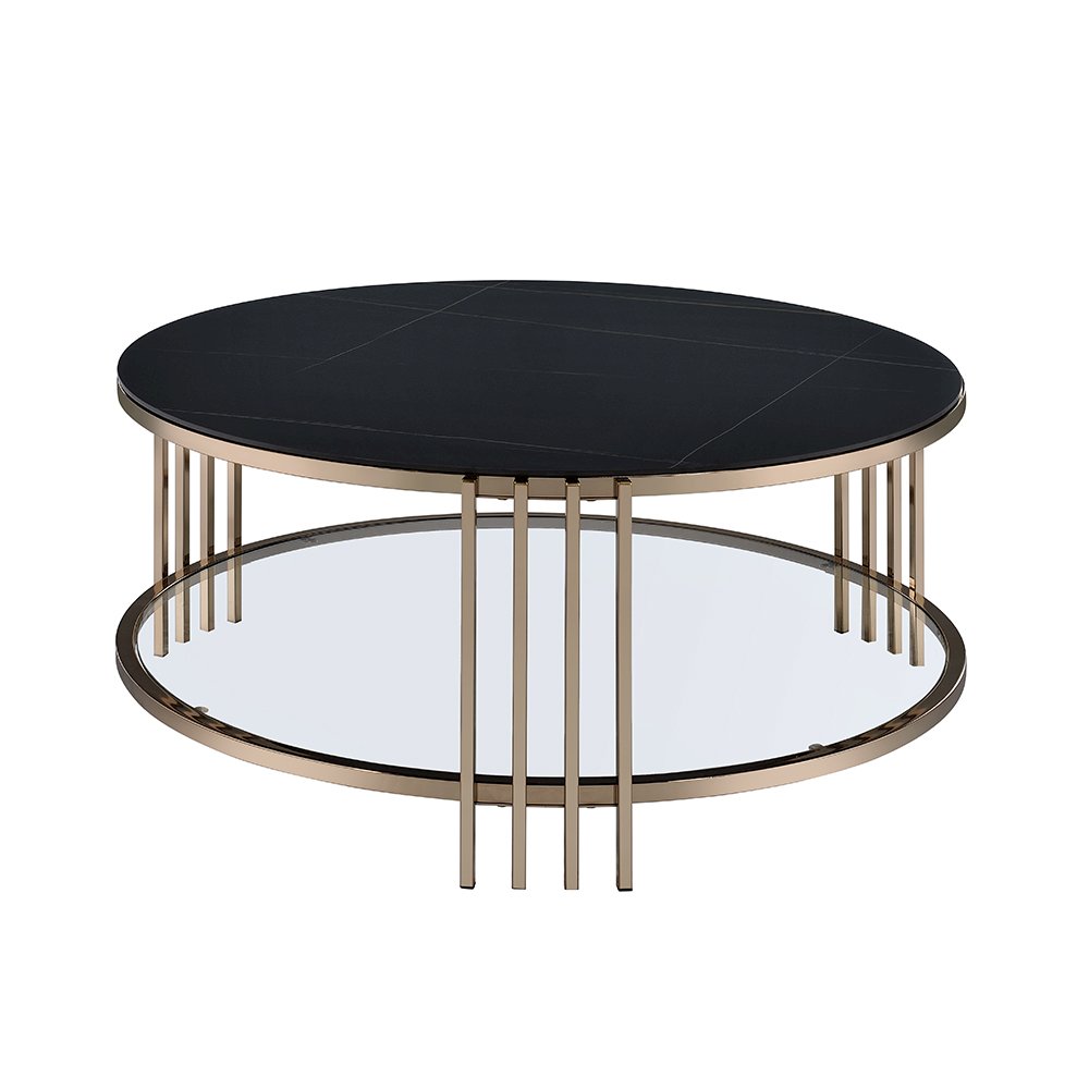 Abisha Coffee Table Sintered Stone Top & Champagne. Picture 3
