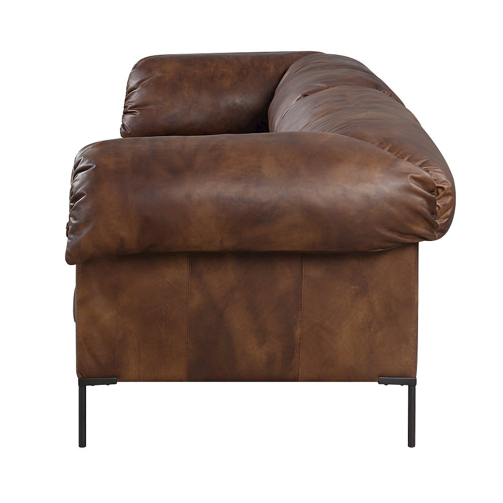Jaron Sofa Mocha Top Grain Leather. Picture 4