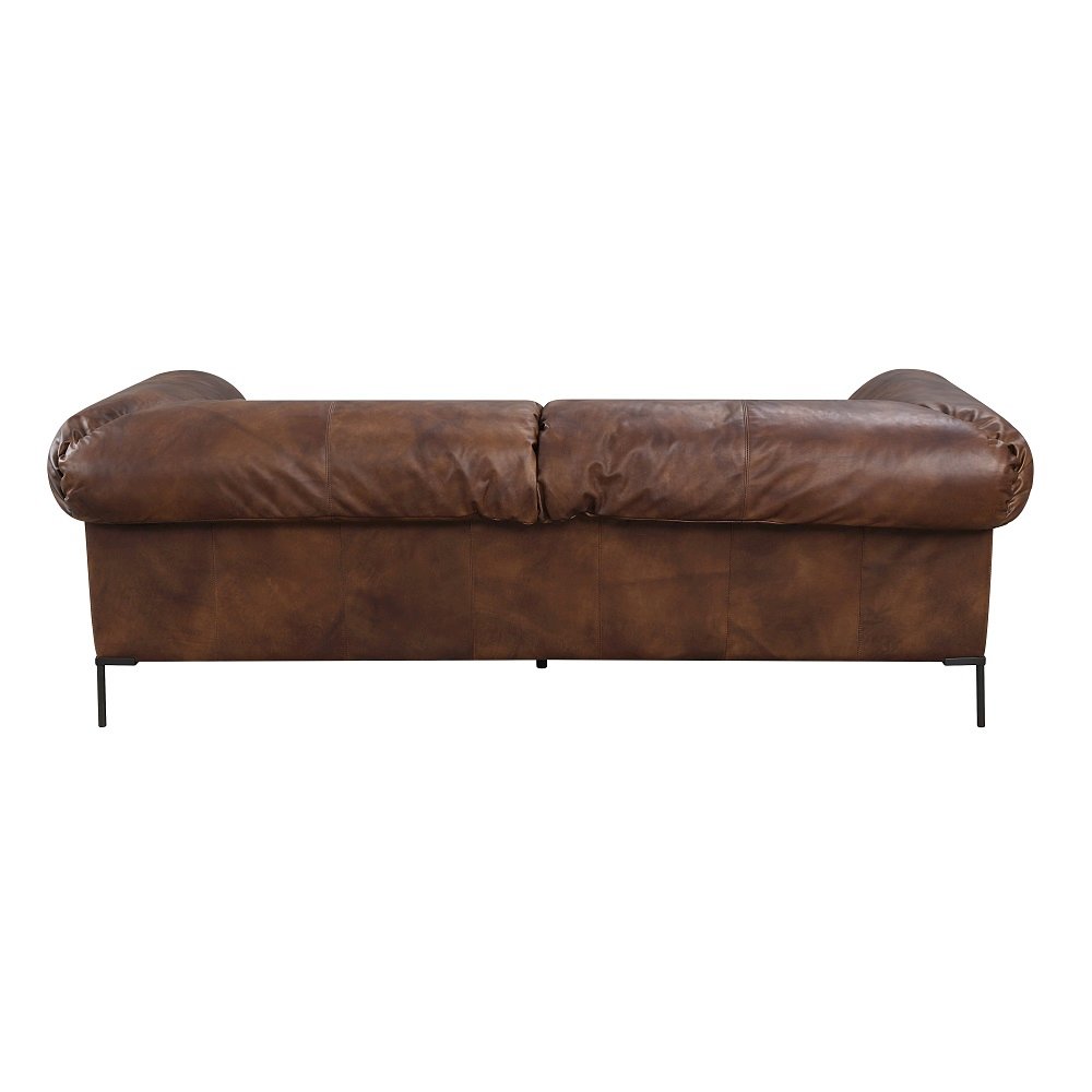 Jaron Sofa Mocha Top Grain Leather. Picture 5