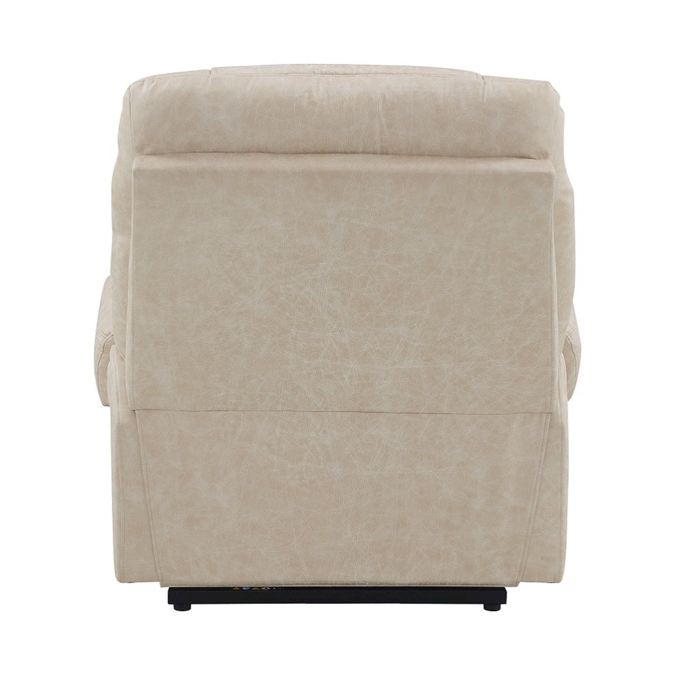Nairi Power Recliner w/Lift, Heating & Massage Ivory Polished Microfiber. Picture 5