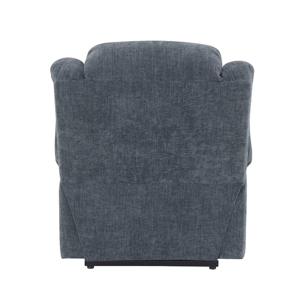 Omarion Power Recliner w/Lift, Heating & Massage Blue Chenille. Picture 5