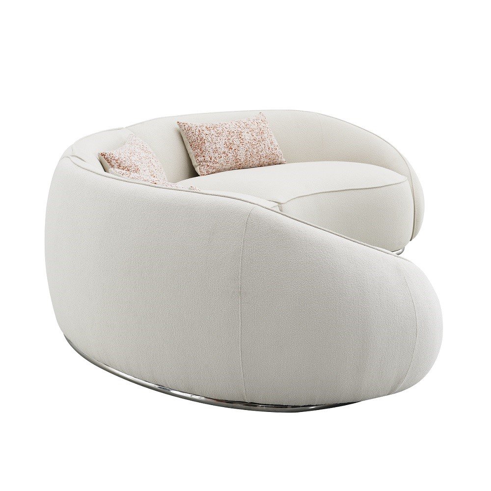 Sahara Sectional Sofa w/3 Pillows Beige Boucle. Picture 4