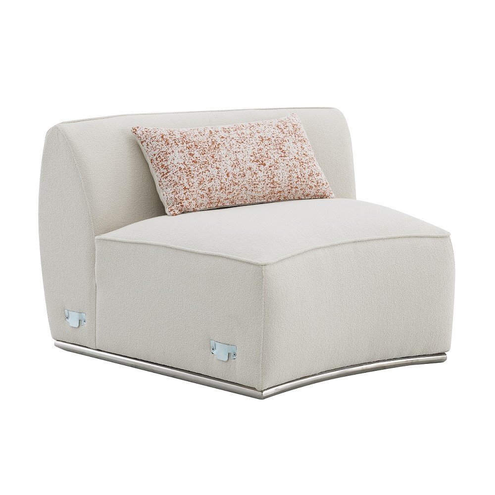 Sahara Sectional Sofa w/3 Pillows Beige Boucle. Picture 6