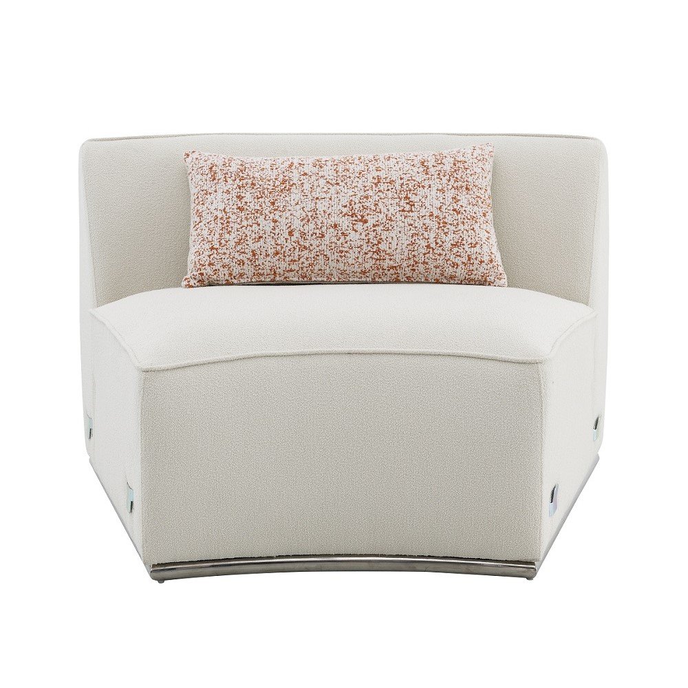 Sahara Sectional Sofa w/3 Pillows Beige Boucle. Picture 7