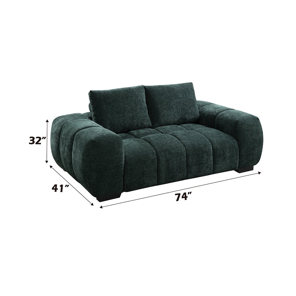 Ferrand Loveseat Green Chenille. Picture 8