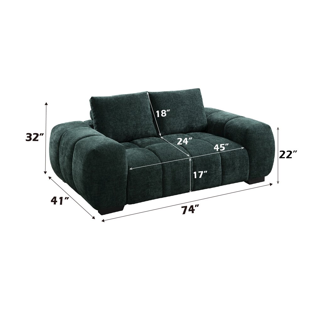 Ferrand Loveseat Green Chenille. Picture 9