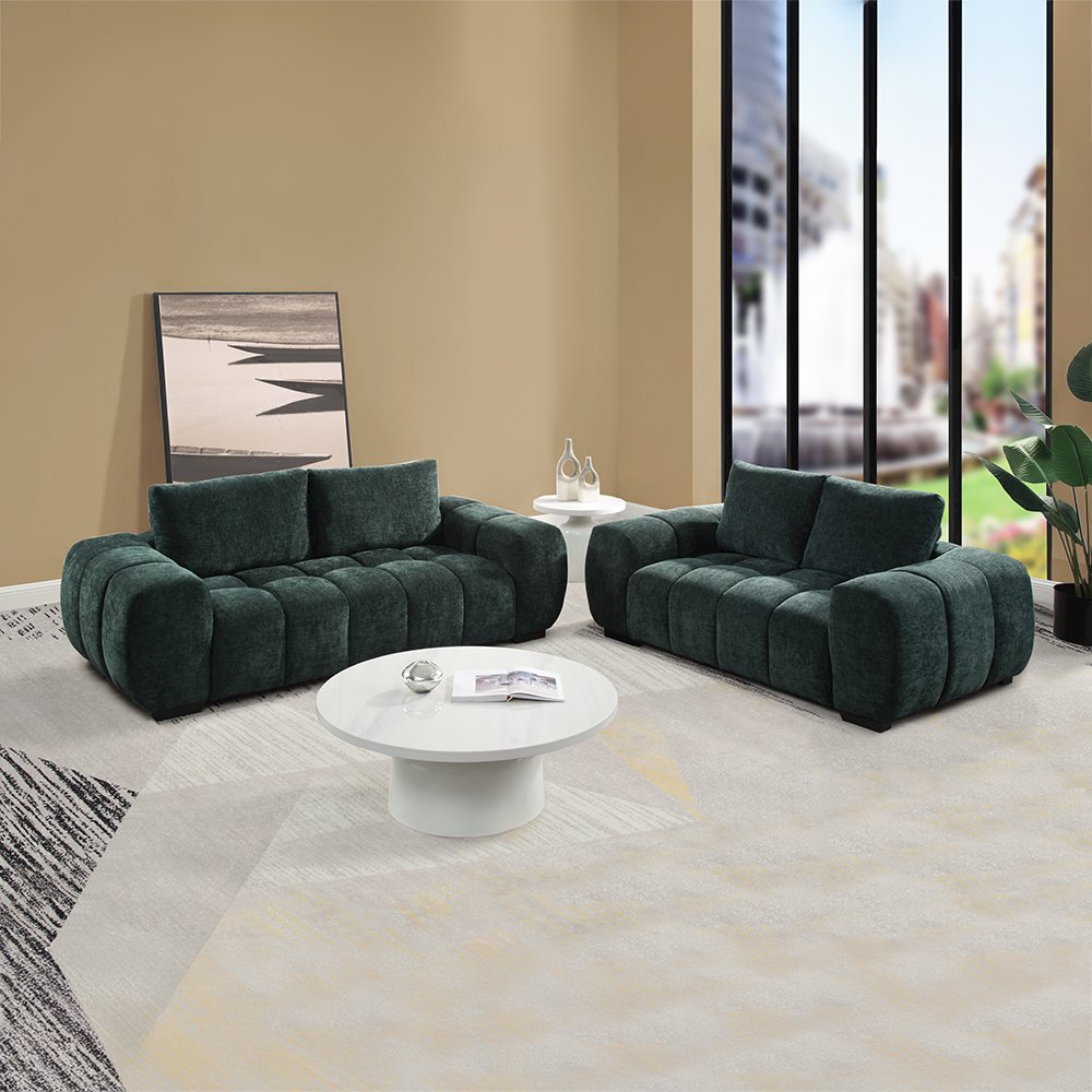 Ferrand Loveseat Green Chenille. Picture 7