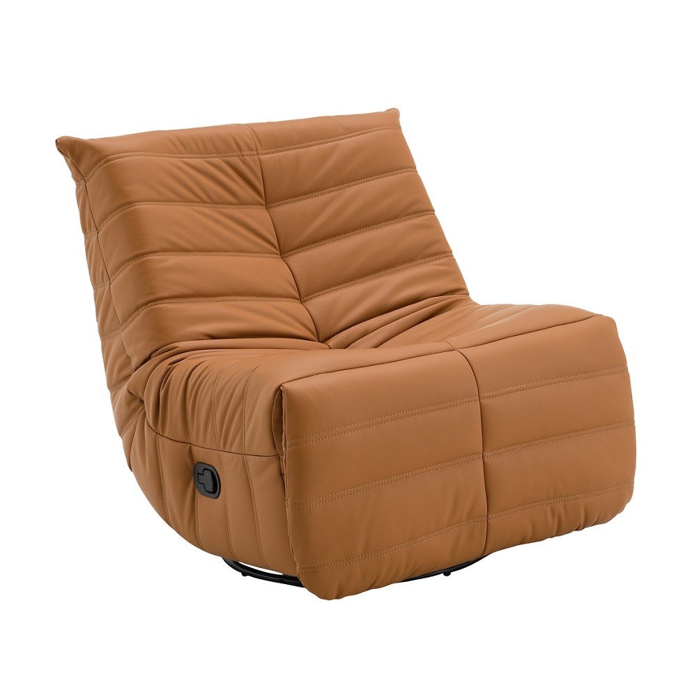Talmon Glider Recliner w/Swivel Orange Synthetic Leather. Picture 2