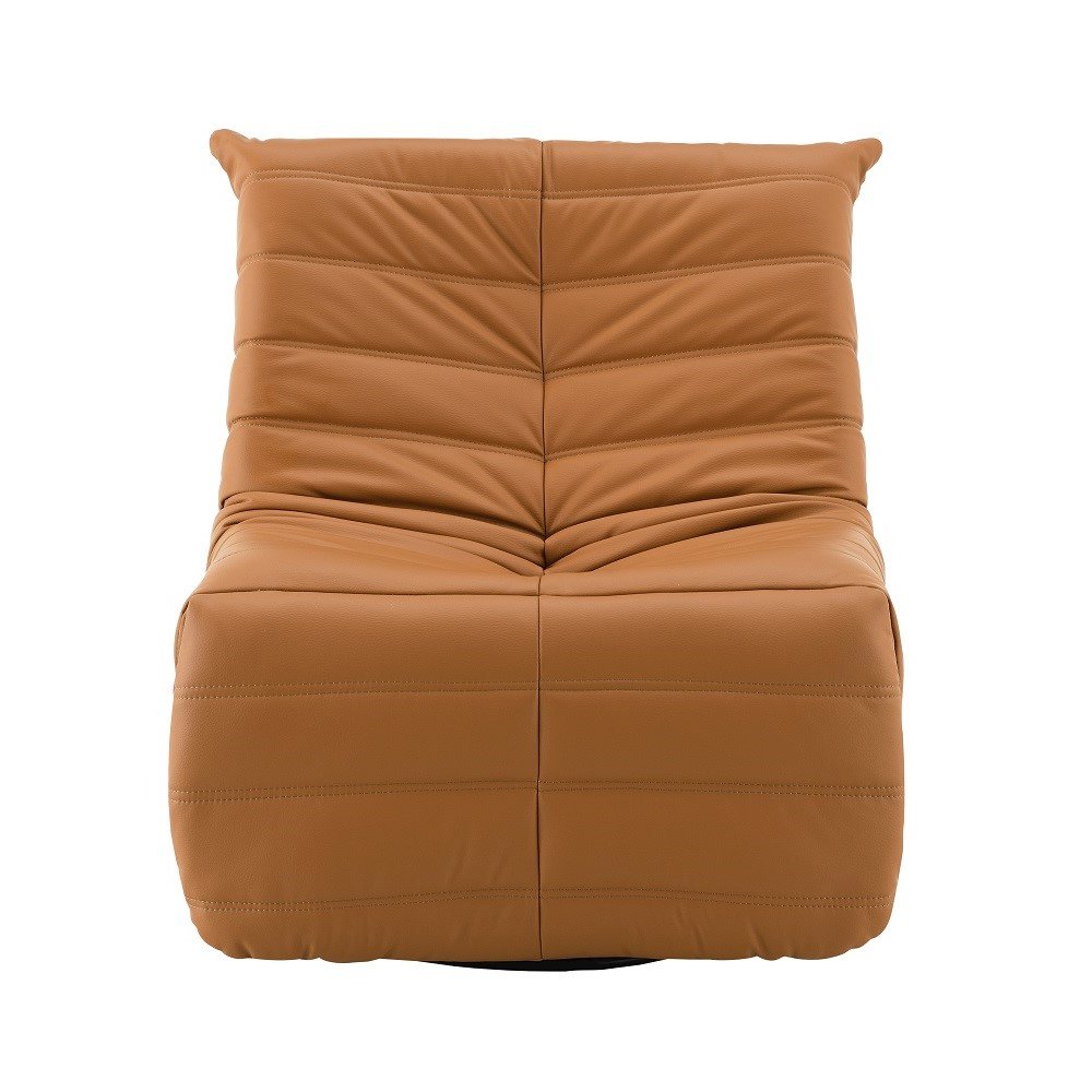 Talmon Glider Recliner w/Swivel Orange Synthetic Leather. Picture 3