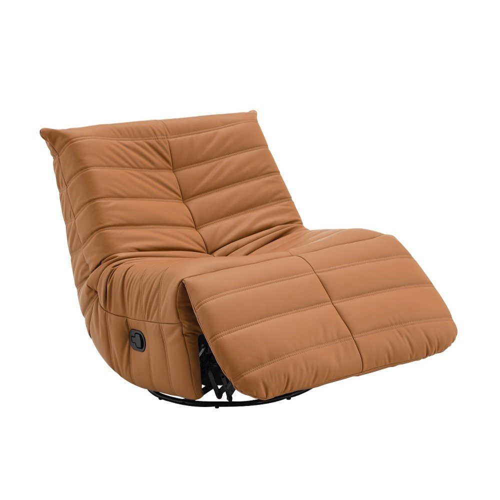 Talmon Glider Recliner w/Swivel Orange Synthetic Leather. Picture 6