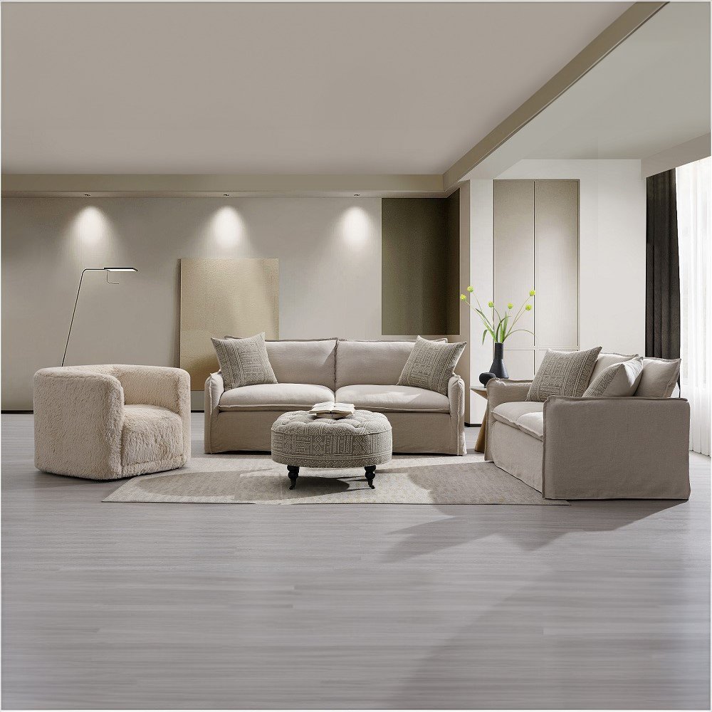 Upendo Chair w/Swivel Beige Yakety Yak Sand. Picture 7
