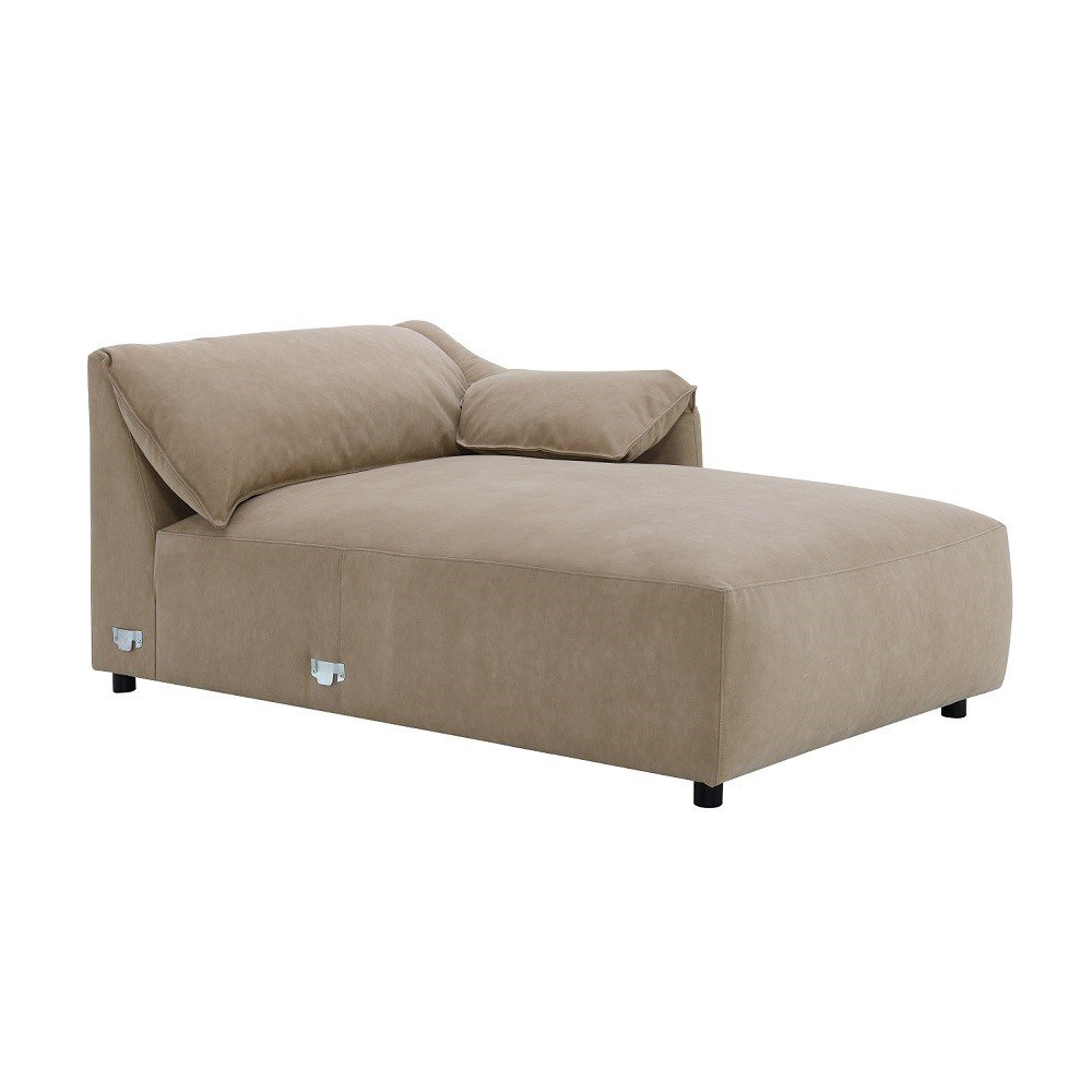 Veata Sectional Sofa Light Brown Suede. Picture 10
