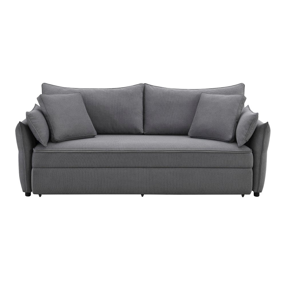 Irina Sofa w/Sleeper, Storage & 4 Pillows Gray Fabric. Picture 3