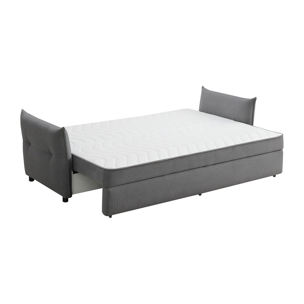 Irina Sofa w/Sleeper, Storage & 4 Pillows Gray Fabric. Picture 6