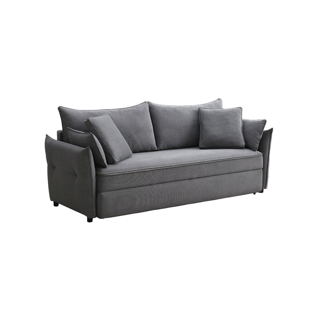 Irina Sofa w/Sleeper, Storage & 4 Pillows Gray Fabric. Picture 8