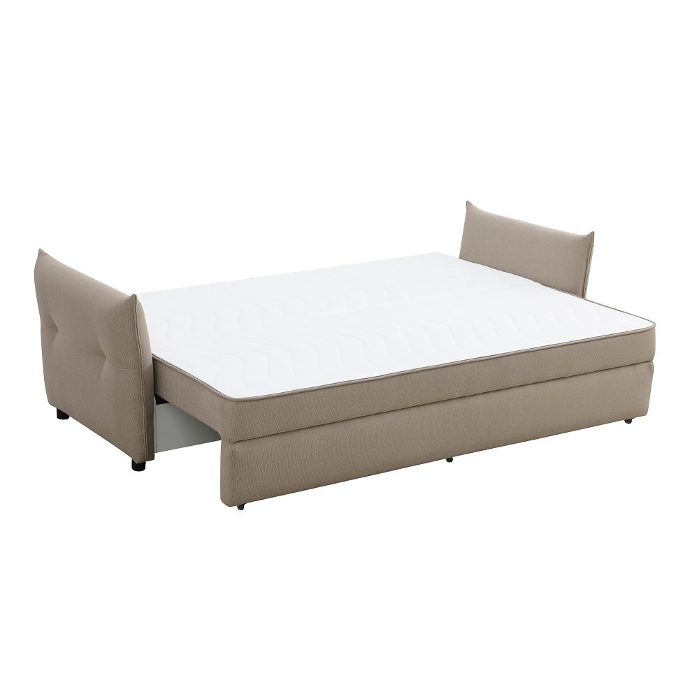 Irina Sofa w/Sleeper, Storage & 4 Pillows Beige Fabric. Picture 6