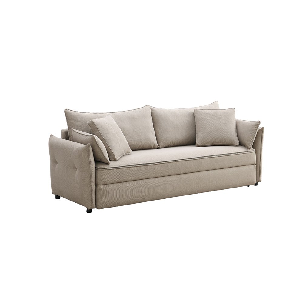 Irina Sofa w/Sleeper, Storage & 4 Pillows Beige Fabric. Picture 8