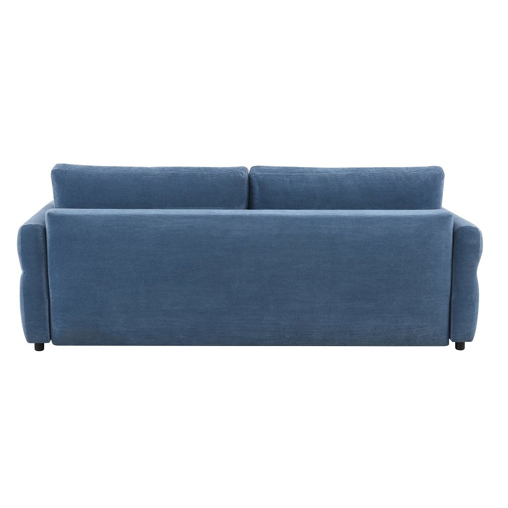 Haran Sofa w/Sleeper, Storage & 2 Pillows Blue Fabric. Picture 5