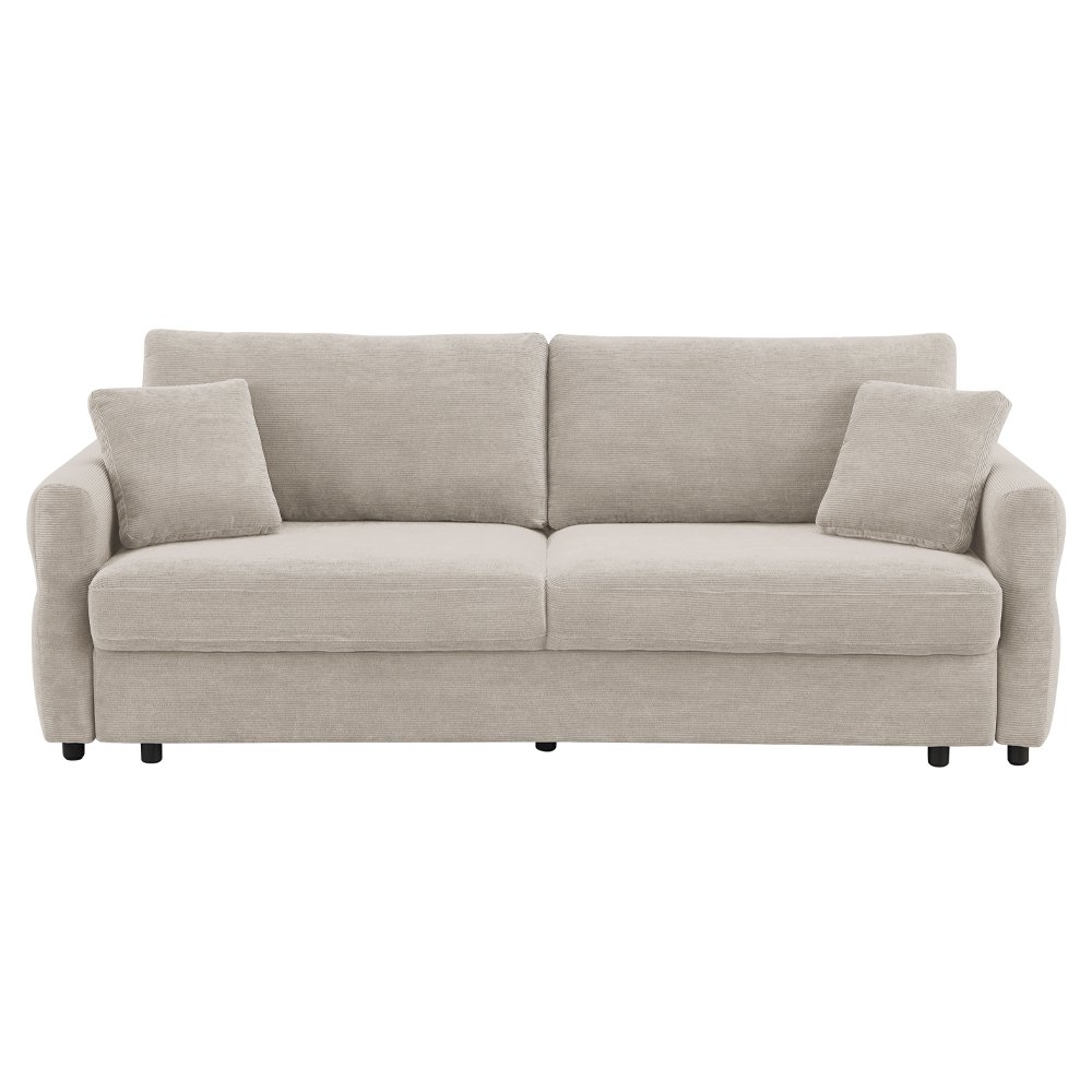 Haran Sofa w/Sleeper, Storage & 2 Pillows Beige Fabric. Picture 4