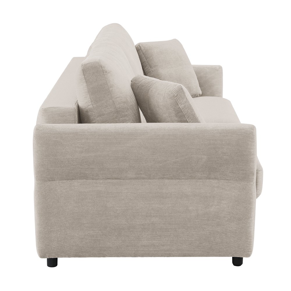Haran Sofa w/Sleeper, Storage & 2 Pillows Beige Fabric. Picture 5