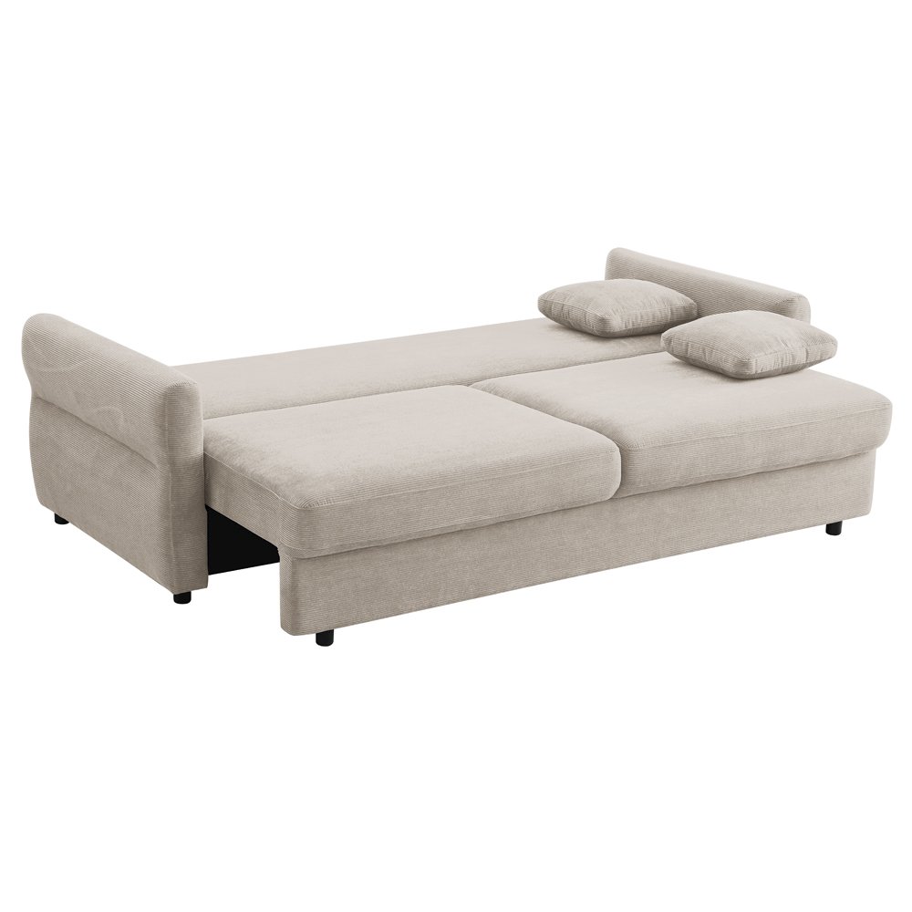 Haran Sofa w/Sleeper, Storage & 2 Pillows Beige Fabric. Picture 7