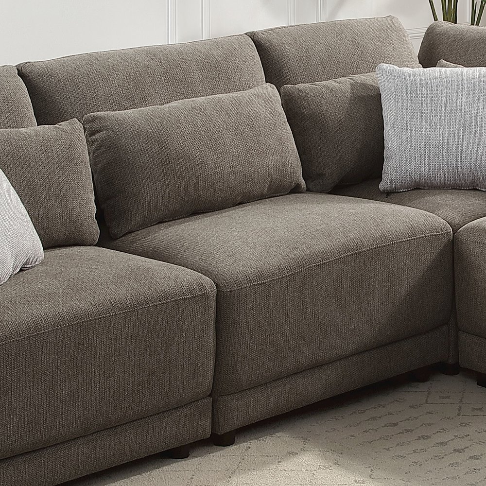 Rylie Modular - Armless Chair w/Pillow Brown Linen. Picture 1