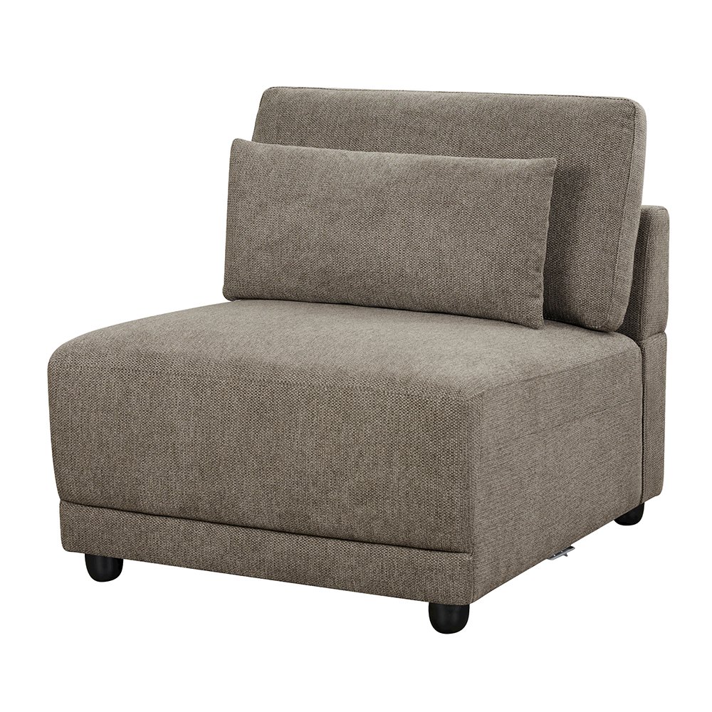 Rylie Modular - Armless Chair w/Pillow Brown Linen. Picture 2