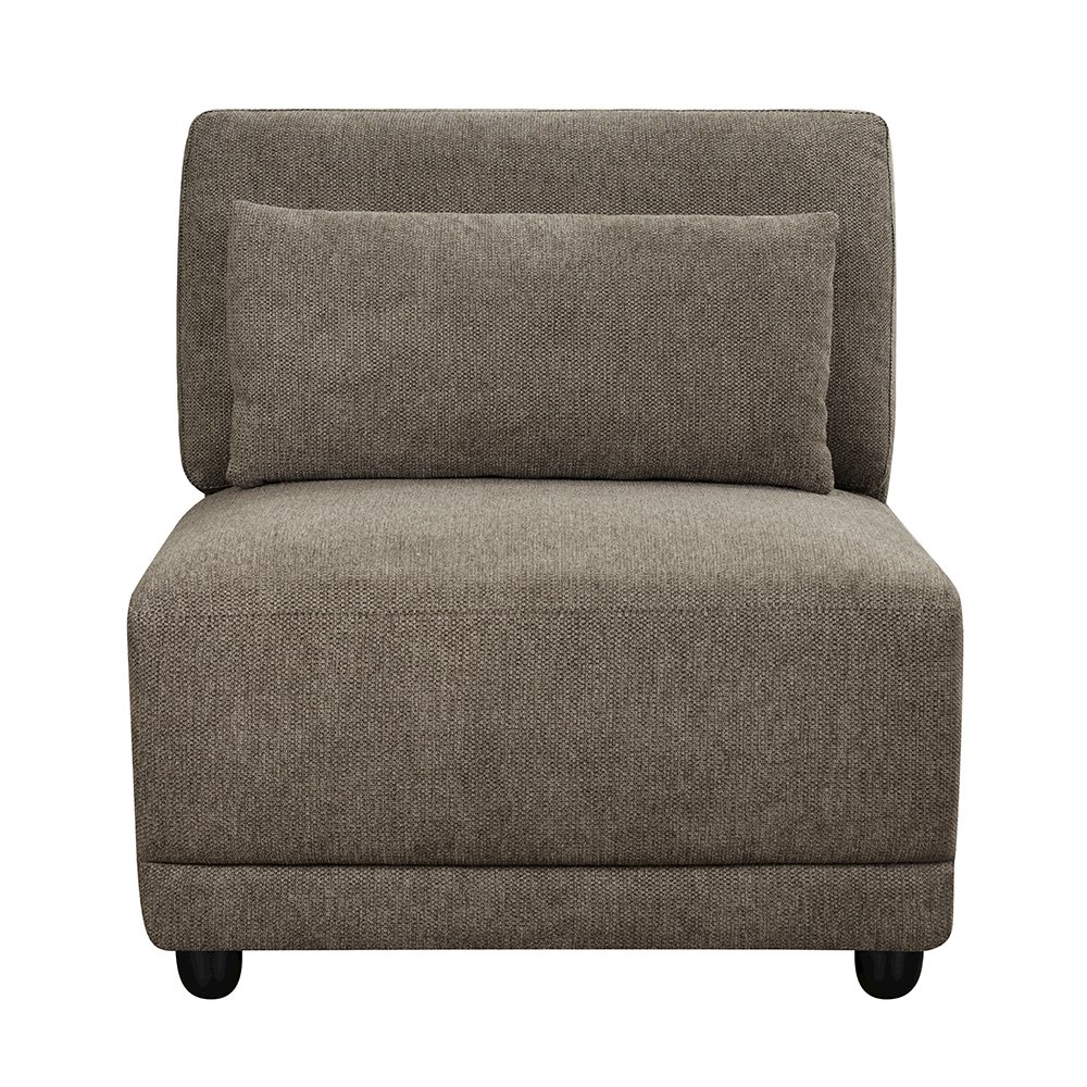 Rylie Modular - Armless Chair w/Pillow Brown Linen. Picture 3