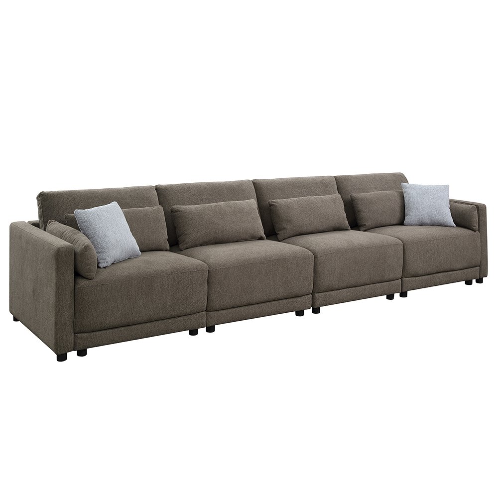 Rylie Modular - Armless Chair w/Pillow Brown Linen. Picture 5
