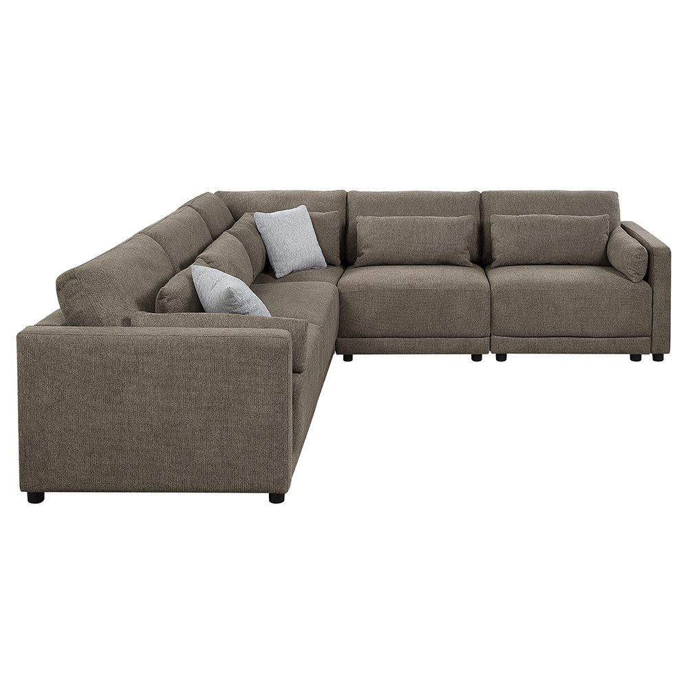 Rylie Modular - Armless Chair w/Pillow Brown Linen. Picture 7
