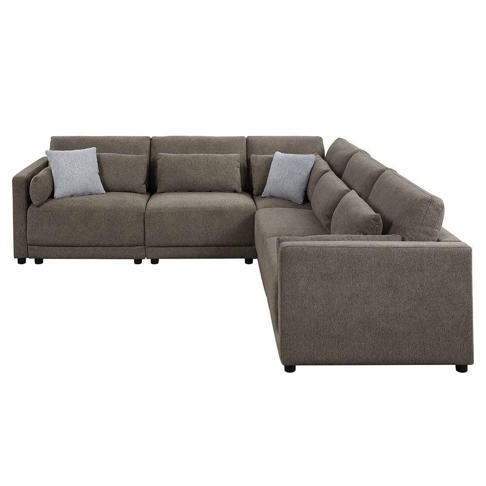Rylie Modular - Armless Chair w/Pillow Brown Linen. Picture 8