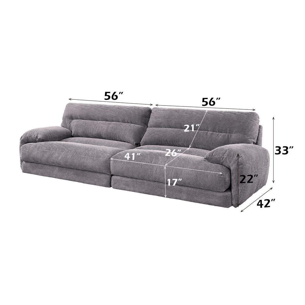 Cadenza Sofa Gray Corduroy. Picture 9