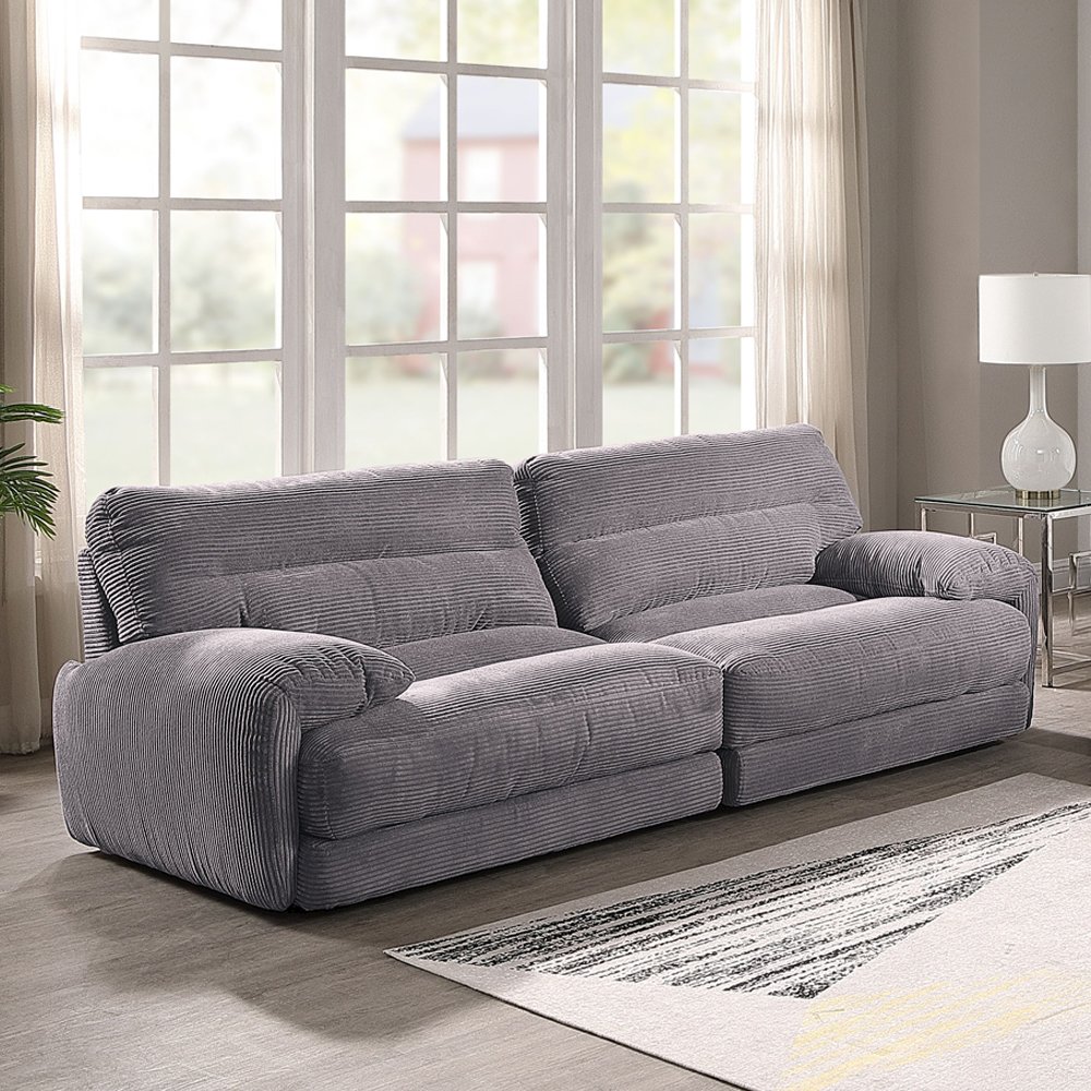 Cadenza Loveseat Gray Corduroy. Picture 2
