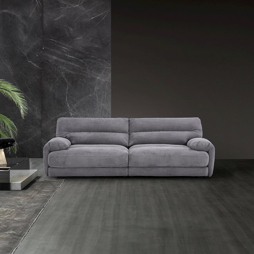 Cadenza Loveseat Gray Corduroy. Picture 8