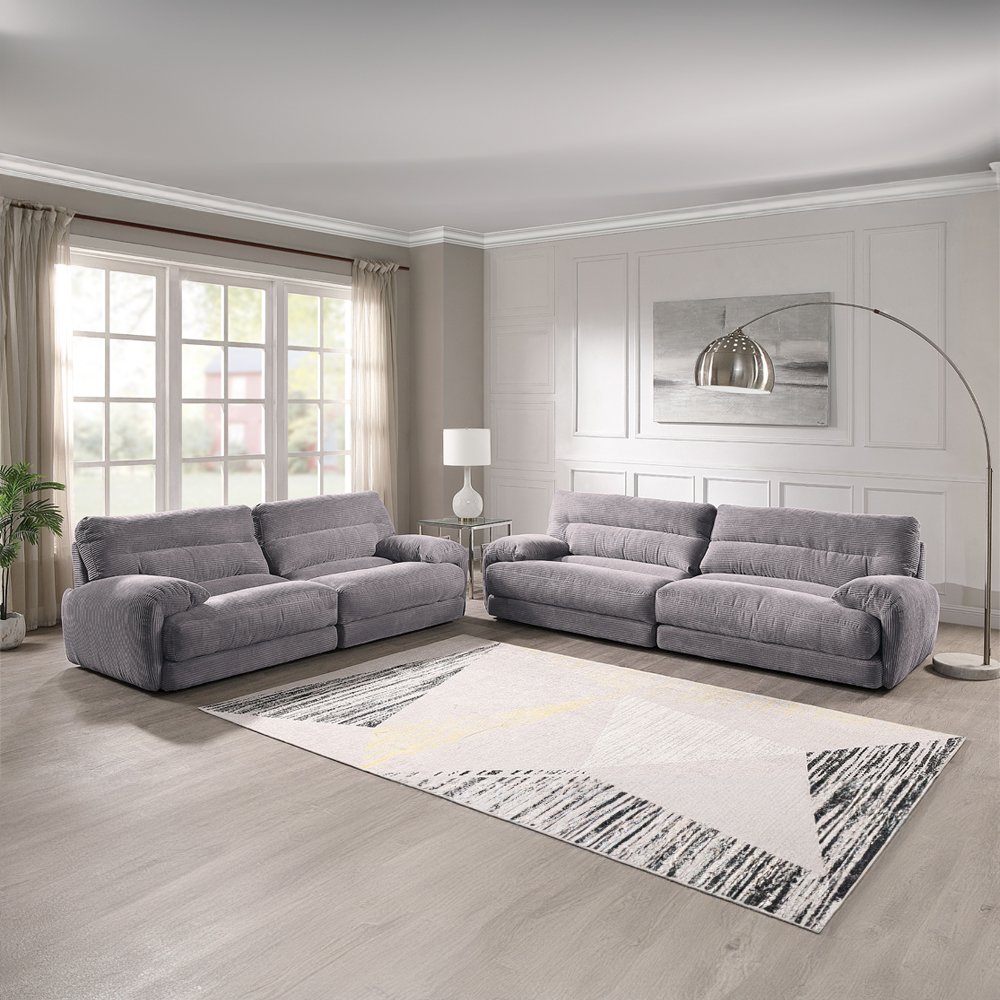 Cadenza Loveseat Gray Corduroy. Picture 9