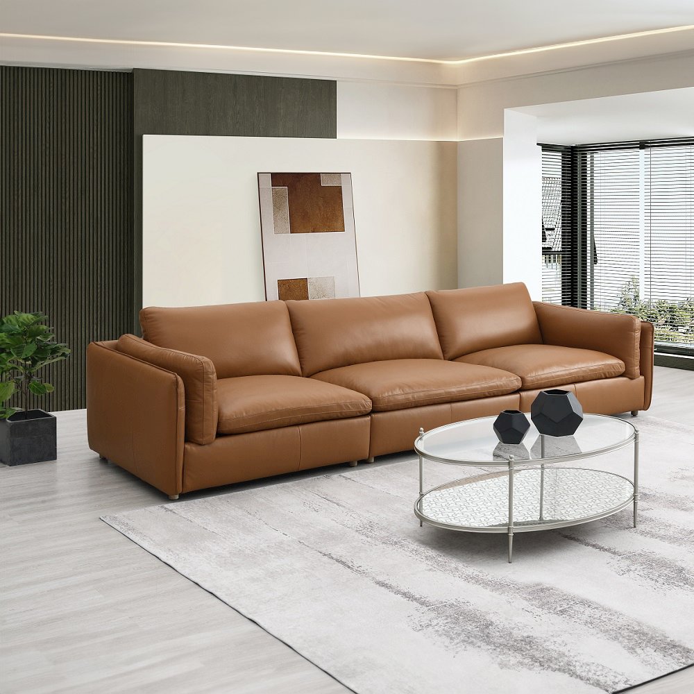 Brighton Modular - LF Arm Chair Brown Top Grain Leather. Picture 9