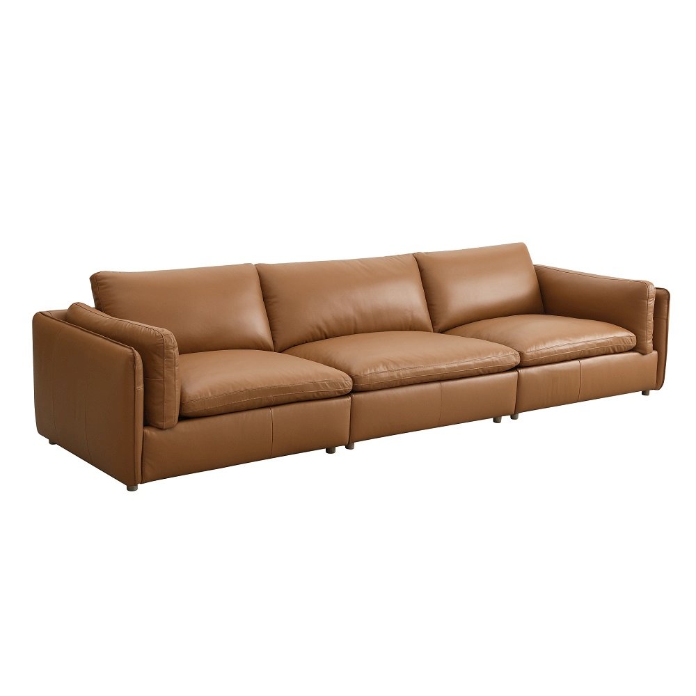 Brighton Modular  - Armless Chair Brown Top Grain Leather. Picture 3