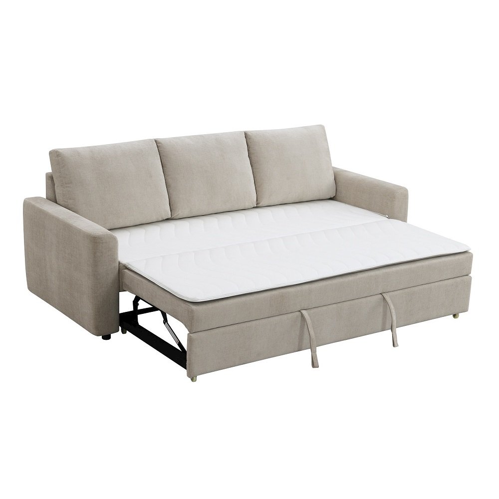 Leira Sofa w/Sleeper Beige Linen. Picture 2