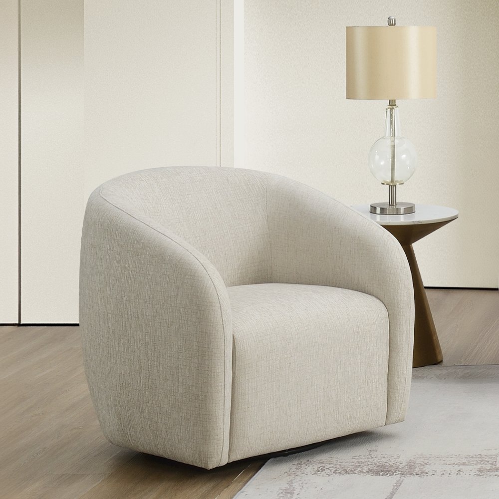 Etienne Chair w/Swivel Beige Linen. Picture 1