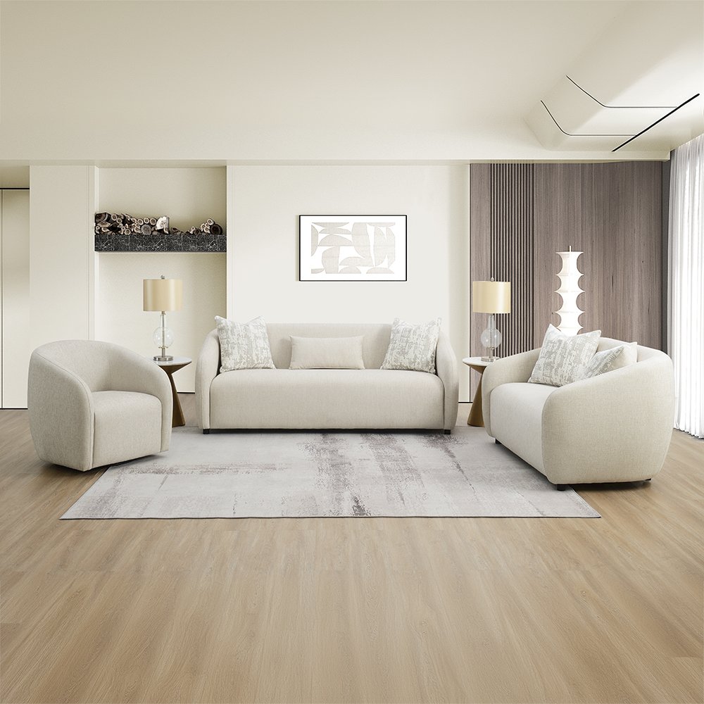 Etienne Chair w/Swivel Beige Linen. Picture 7
