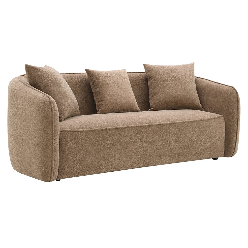 Keith Sofa w/3 Pillows Brown Chenille. Picture 2