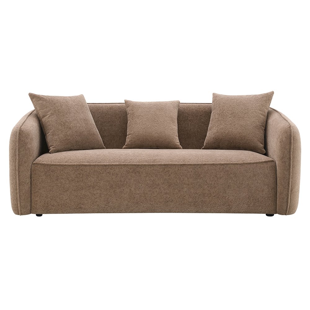 Keith Sofa w/3 Pillows Brown Chenille. Picture 3