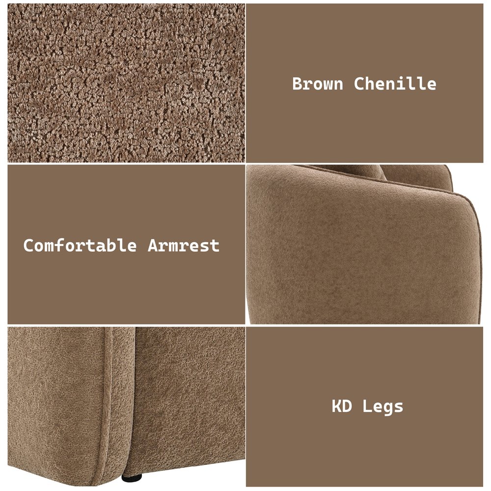 Keith Sofa w/3 Pillows Brown Chenille. Picture 10