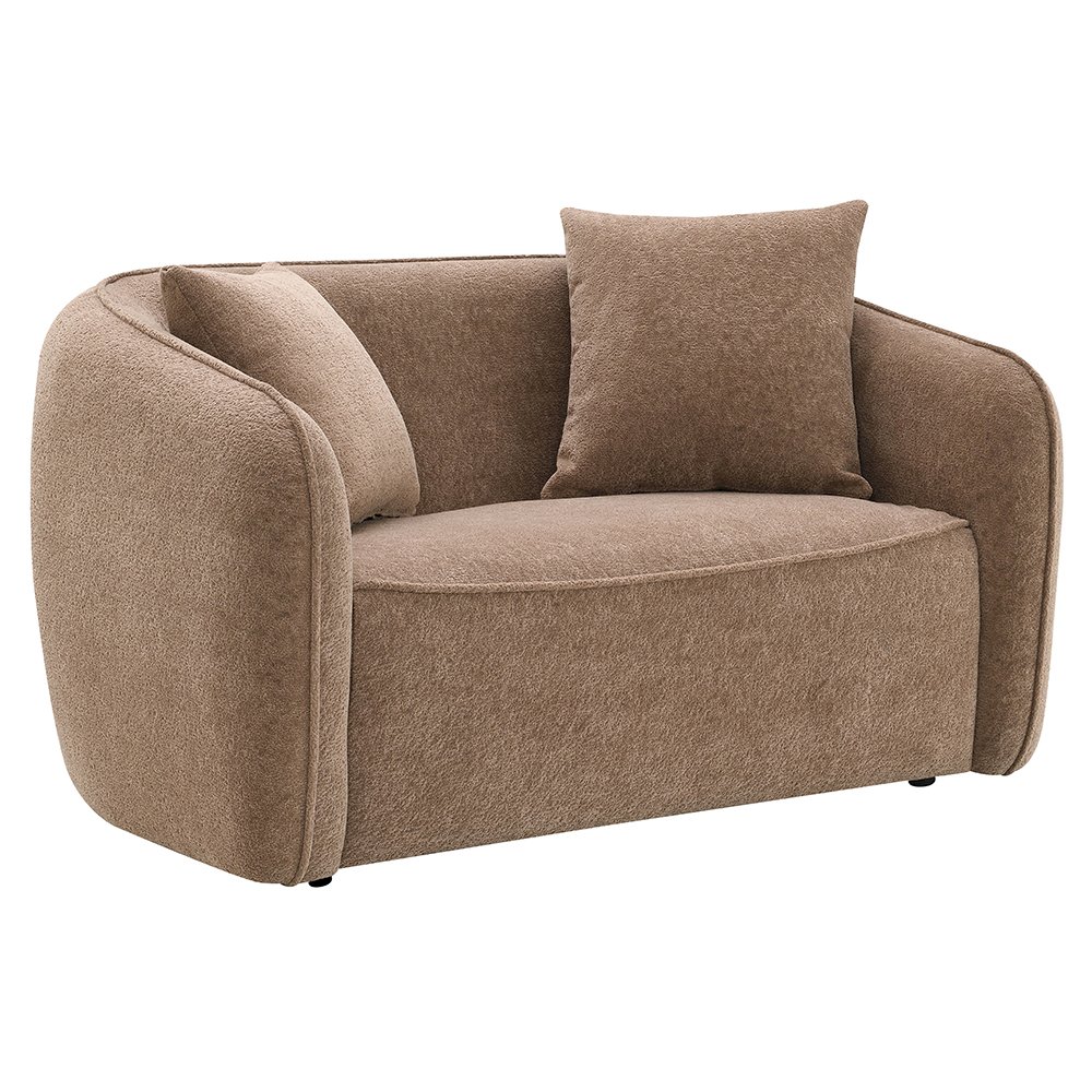 Keith Loveseat w/2 Pillows Brown Chenille. Picture 2