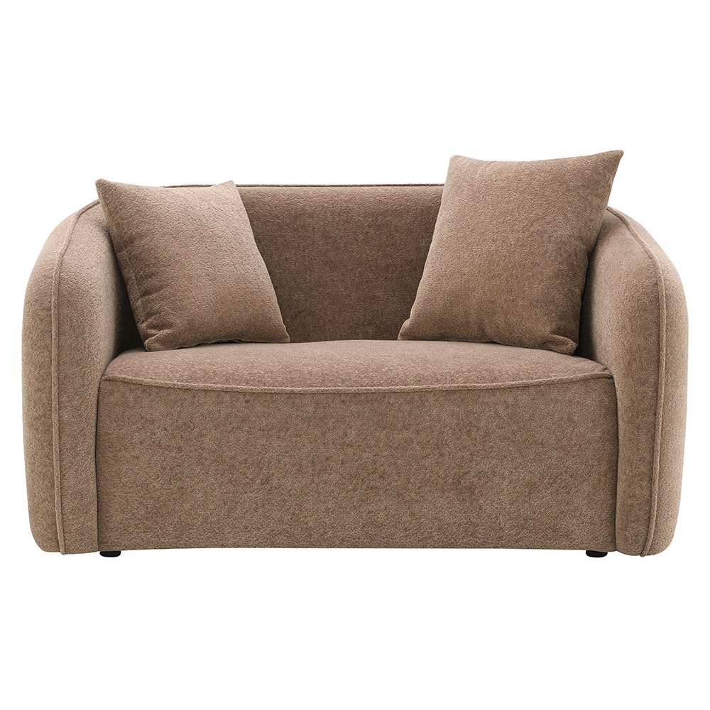 Keith Loveseat w/2 Pillows Brown Chenille. Picture 3