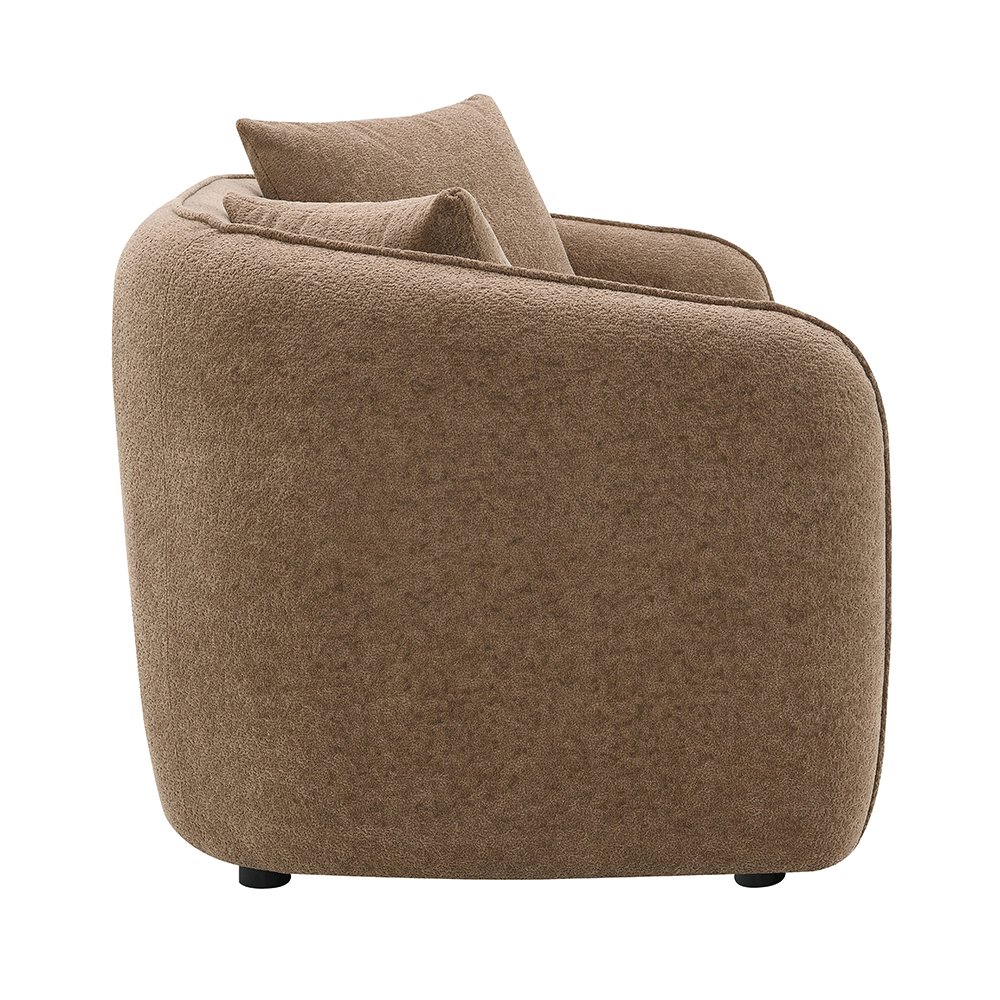 Keith Loveseat w/2 Pillows Brown Chenille. Picture 4