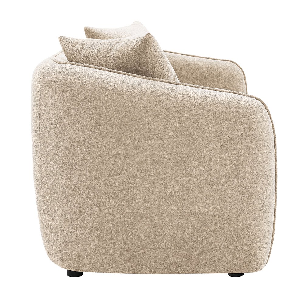 Keith Sofa w/3 Pillows Beige Chenille. Picture 4