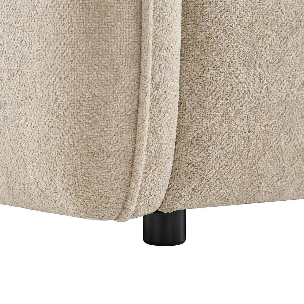 Chenille-Upholstered Contemporary Sofa with Accent Pillows, Beige. Picture 7